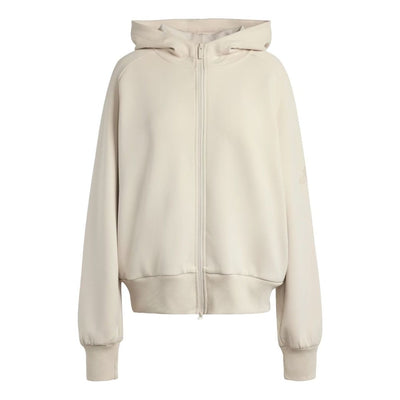 (WMNS) adidas Soft Lux Full Zip Hoodie 'Crystal Linen'
