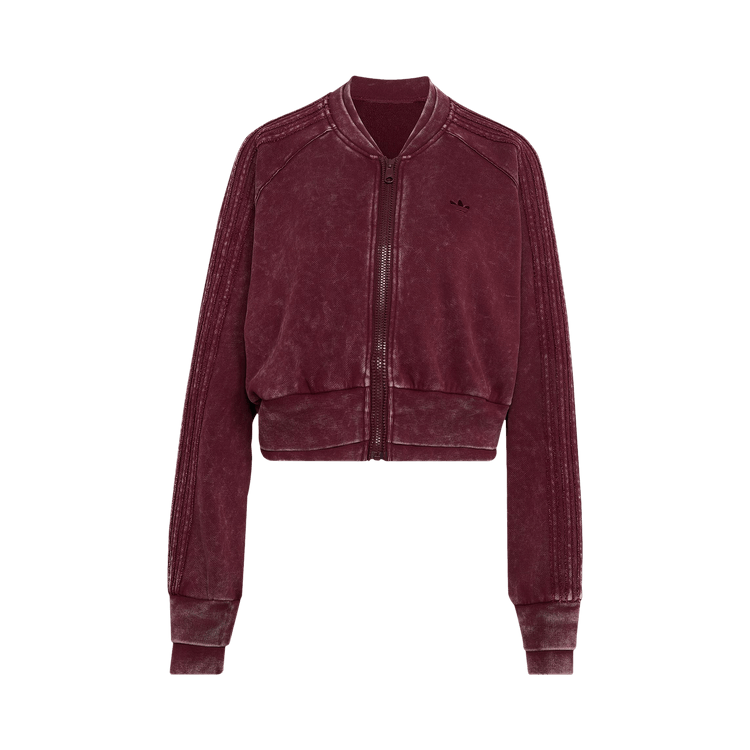 Adidas Sst Double Layered Cropped Track Top 'Maroon'