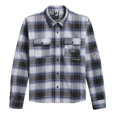 adidas Skateboarding x Mark Gonzales Flannel Shirt Asia Sizing 'Black Muted Purple Halo Silver'