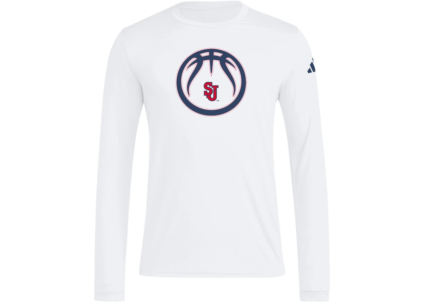 adidas St. John Storm Long Sleeve Pregame Tee Red White
