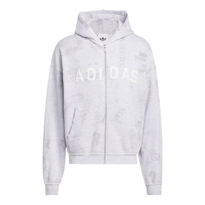 adidas AOA Full Zip Hoodie Asia Sizing 'Light Grey Heather'