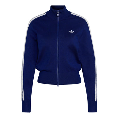 (WMNS) adidas Knitted Firebird Track Top Asia Sizing 'Dark Blue White'