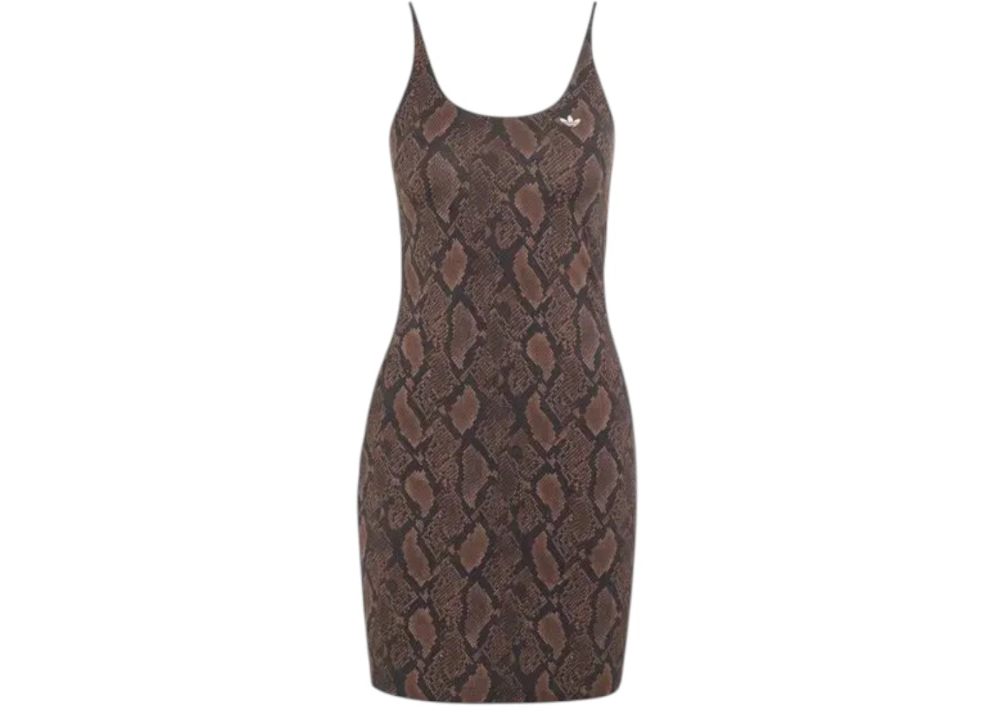 adidas Women's Snake Print Mini Dress Earth Strata/Aurora Coffee
