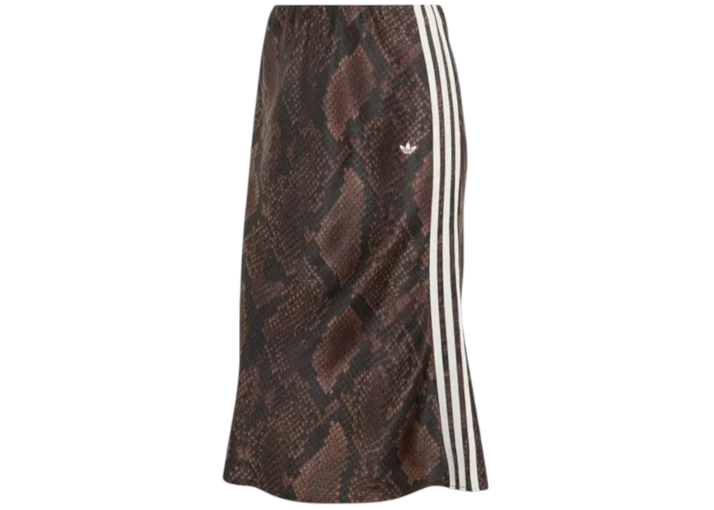 adidas Women's Snake Print Satin Skirt Earth Strata/Aurora Coffee