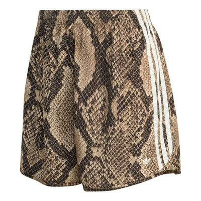 (WMNS) adidas Snake Print Satin Shorts Asia Sizing 'Linen Magic Beige'