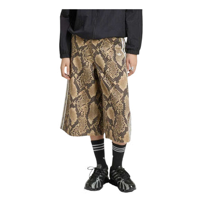 (WMNS) adidas Snake Print Denim Bermuda Shorts Asia Sizing 'Linen Magic Beige'