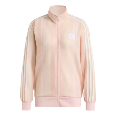 (WMNS) adidas Summer Glow Knitted Firebird Track Top Asia Sizing 'Sandy Pink'