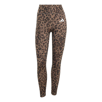 (WMNS) adidas Optime Essentials 3-Stripes Leopard 7/8 Leggings Asia Sizing 'Earth Strata Brown Black'