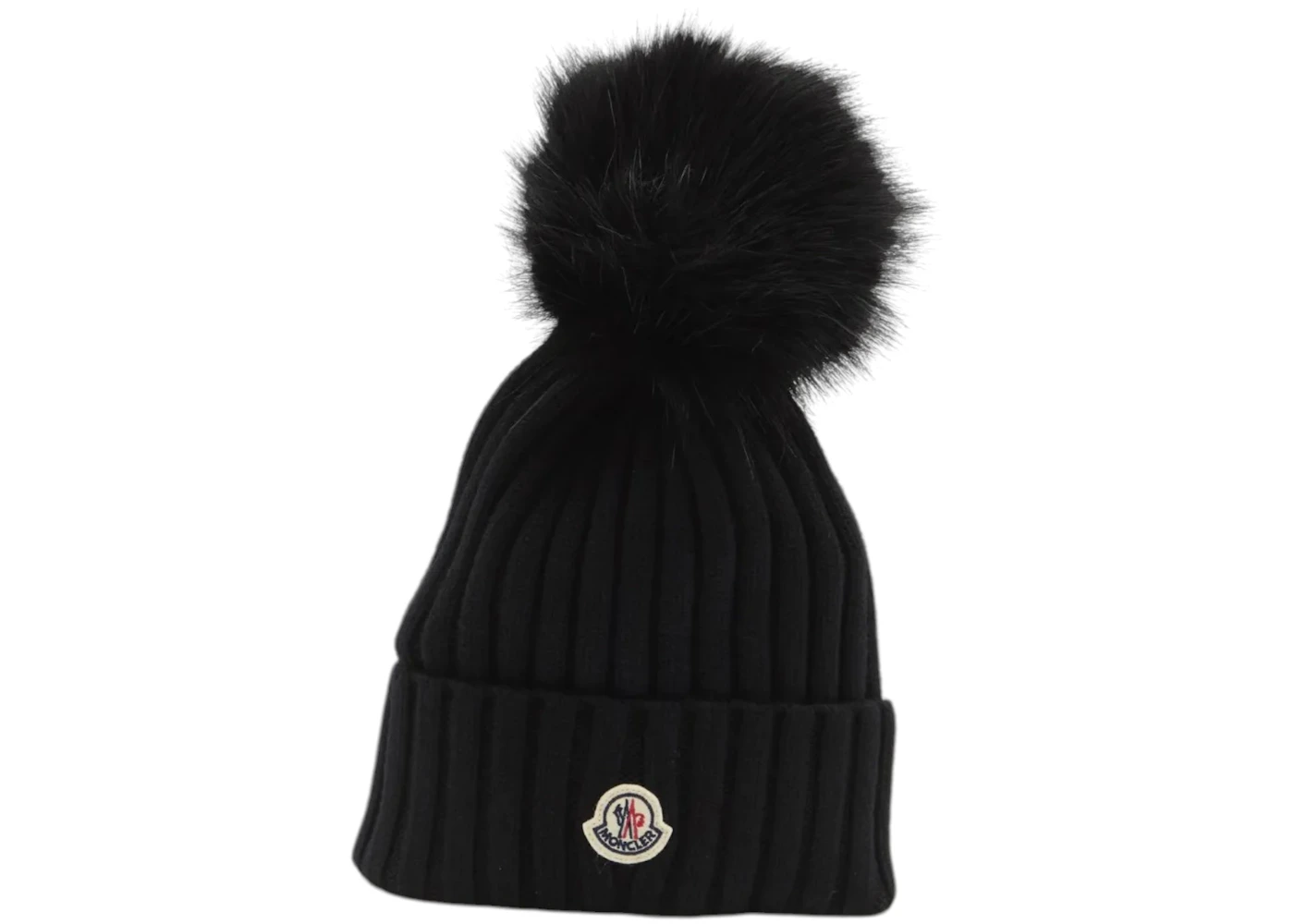 Moncler Women's Large Fur Pom-Pom Hat Black