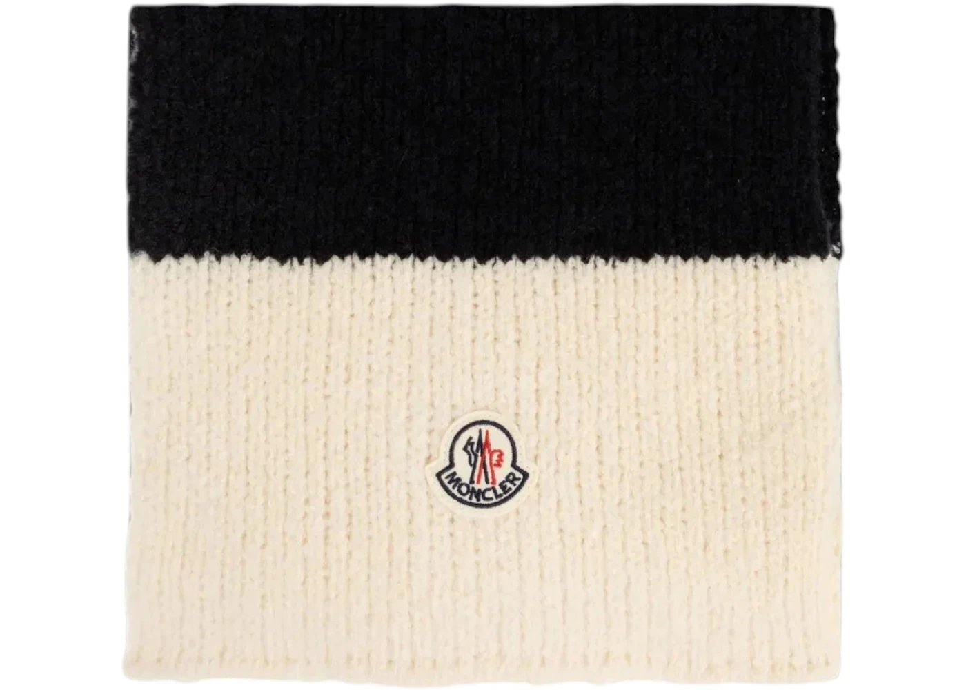 Moncler Logo Scarf White/Black