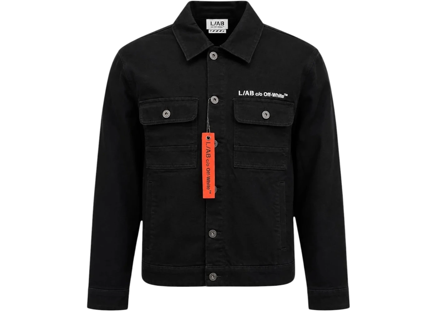 OFF-WHITE Zip Trucker Denim Jacket Black