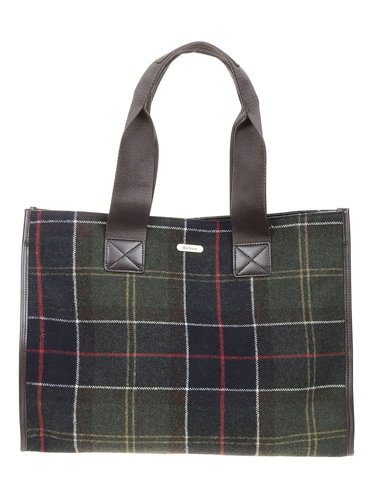 Barbour Checked Tote Bag