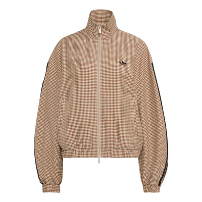 (WMNS) adidas Checks Track Top Asia SIzing 'Crystal Linen Aurora Coffee Orbit Green'