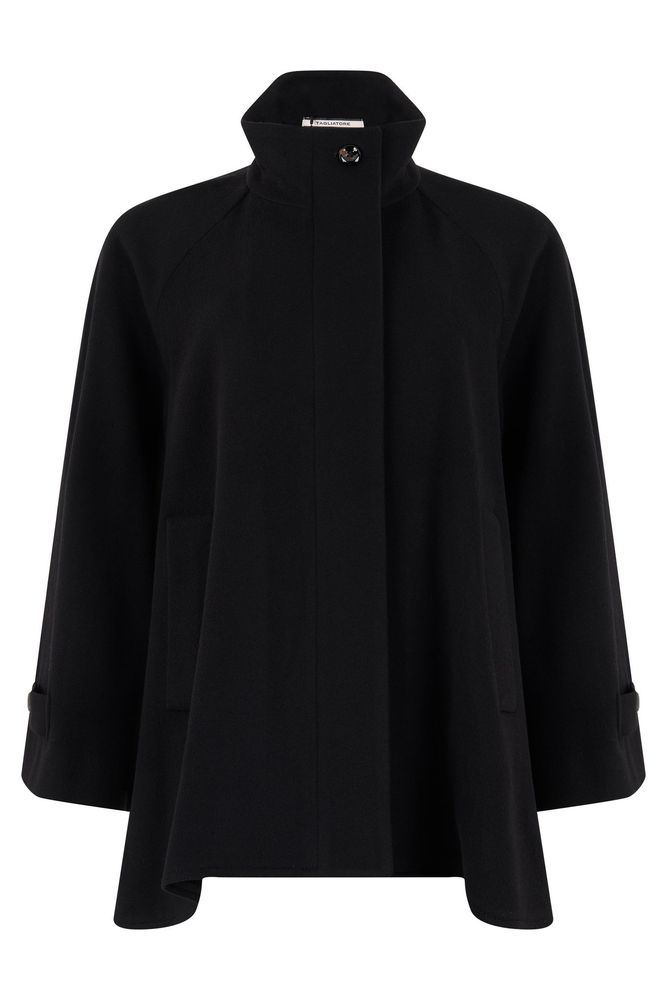 Tagliatore Button-Cuff High-Neck Flared Jacket