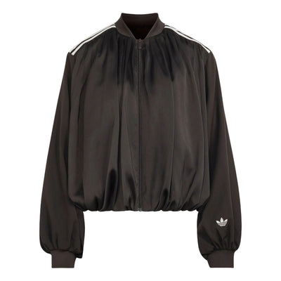 (WMNS) adidas Satin Pleated Track Top Asia Sizing 'Night Brown'