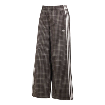 (WMNS) adidas Loose Check Track Pants Asia Sizing 'Night Brown'