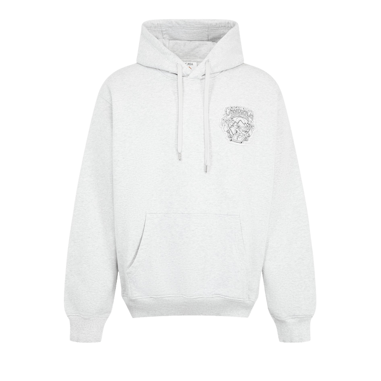 Casablanca Eveil Ancestral Applique Classic Hoodie 'Grey Marle'