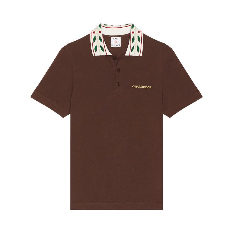 Casablanca Laurel Pique Polo 'Brown'
