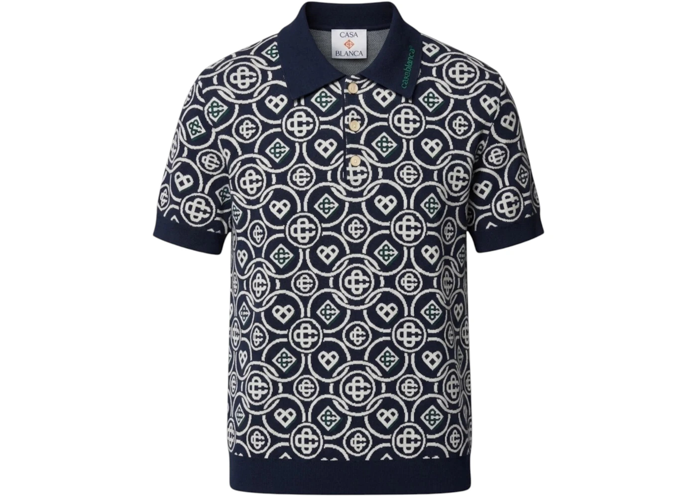 Casablanca Monogram Polo Navy