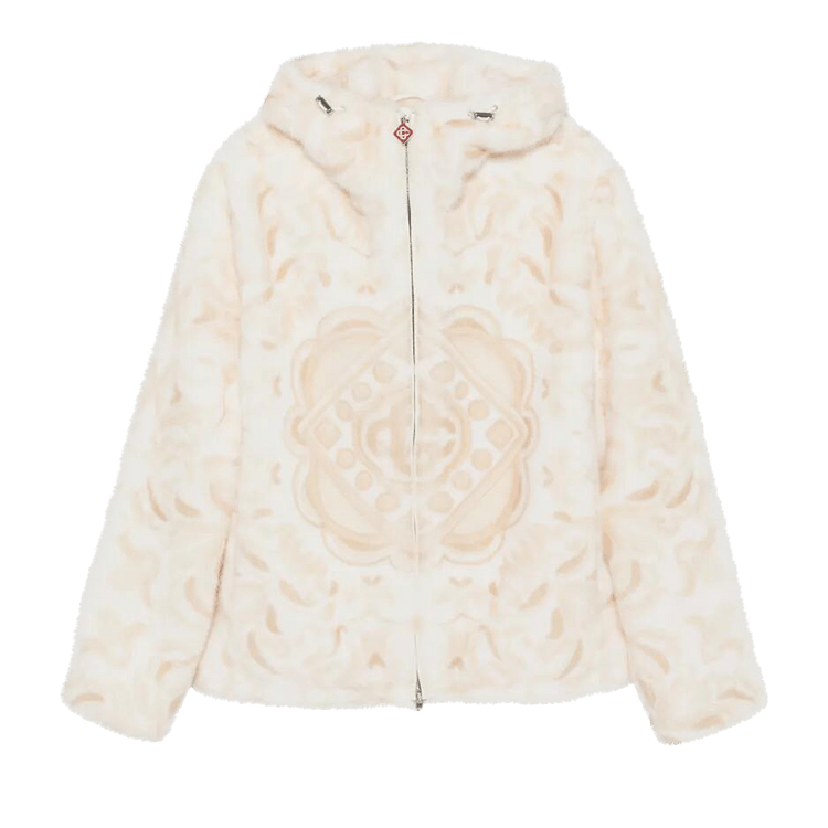 Casablanca Faux Fur Hoodie 'Cream'