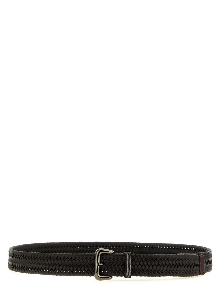 Brunello Cucinelli Shiny Loop Braided Belt