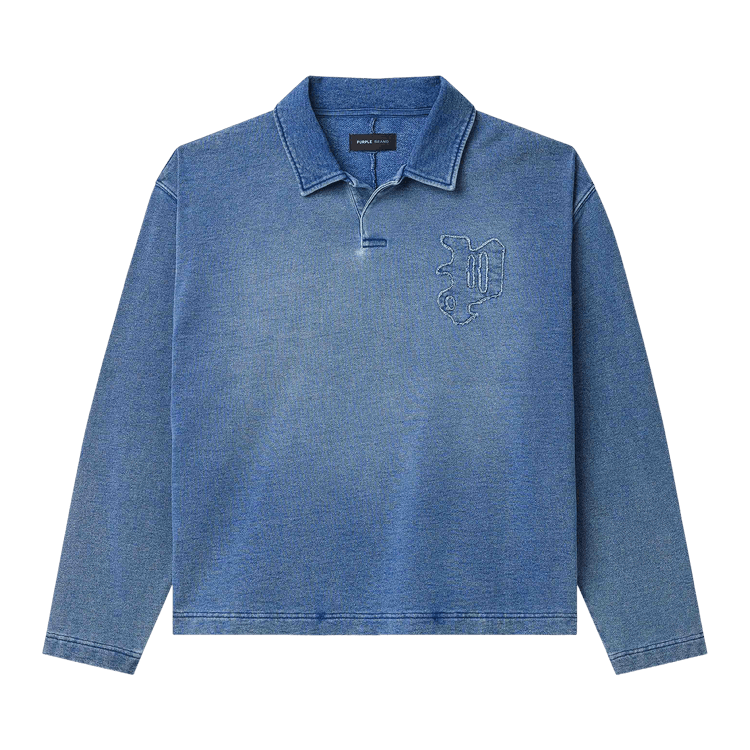 PURPLE BRAND Gothic P Rugby Shirt 'Blue'