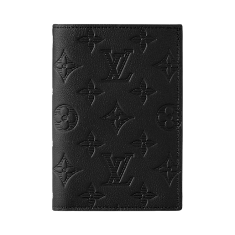 Louis Vuitton Passport Cover 'Black Monogram Shadow Cowhide Leather'