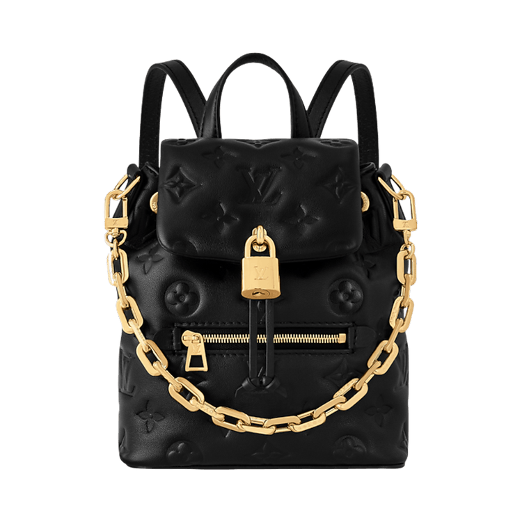 Louis Vuitton Coussin Backpack Mini 'Black Puffy Monogram Lambskin Leather'