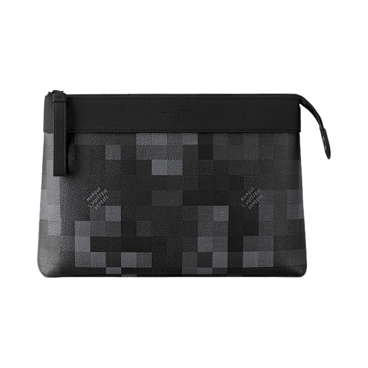 Louis Vuitton Pochette Voyage Souple 'Black Damoflage Canvas'