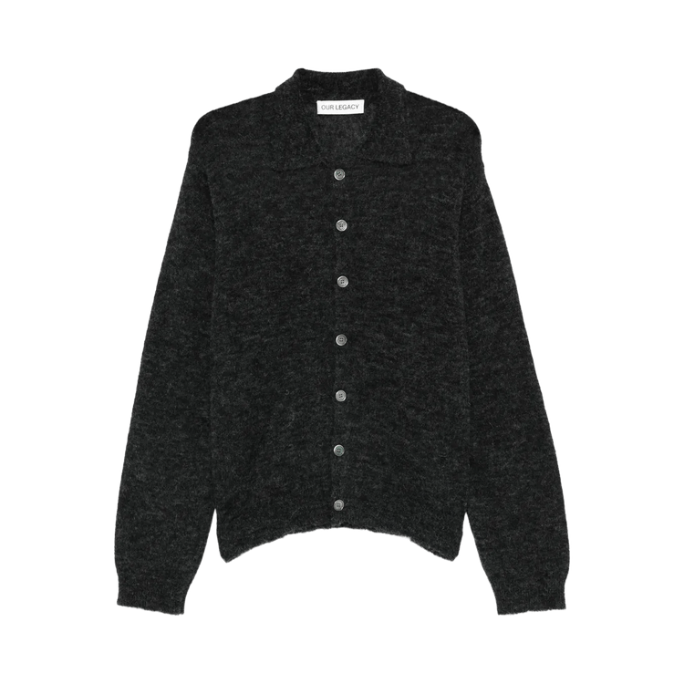 Our Legacy Evening Polo Shirt 'Charcoal Melange Fuzzy Alpaca'