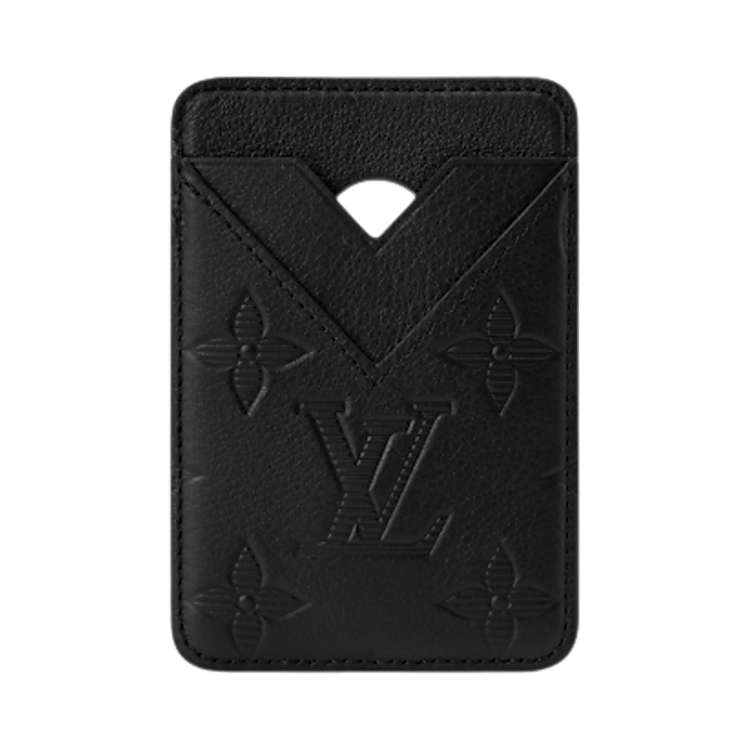 Louis Vuitton Magnetic Card Holder 'Black Monogram Shadow Calfskin Leather'