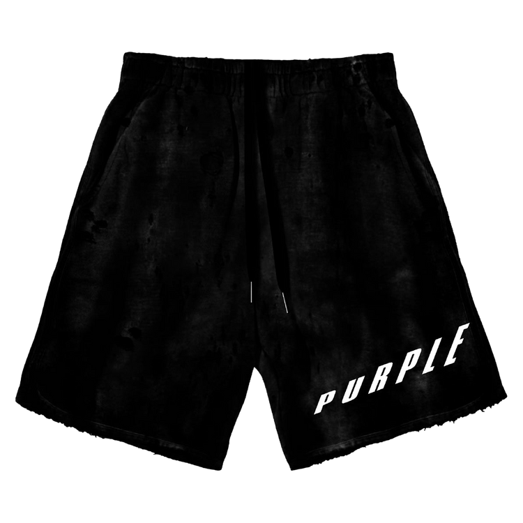 PURPLE BRAND Midweight Fleece Pull On Shorts 'Black'