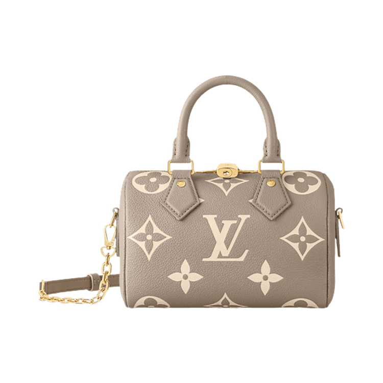 Louis Vuitton Speedy Bandouliere 20 'Tourterelle Gray/Cream Monogram Embossed Empreinte Cowhide Leather'