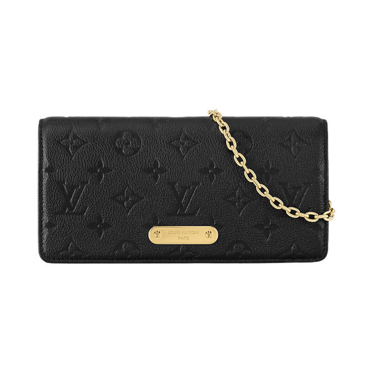 Louis Vuitton Wallet On Chain Lily 'Black Monogram Embossed Empreinte Cowhide Leather'