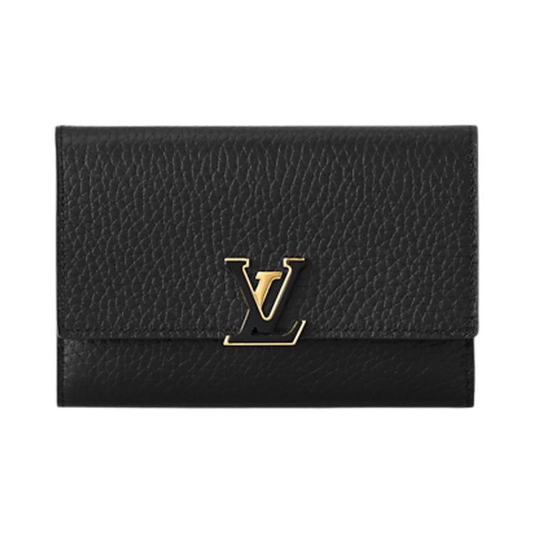 Louis Vuitton Capucines Compact Wallet 'Black Taurillon Leather'