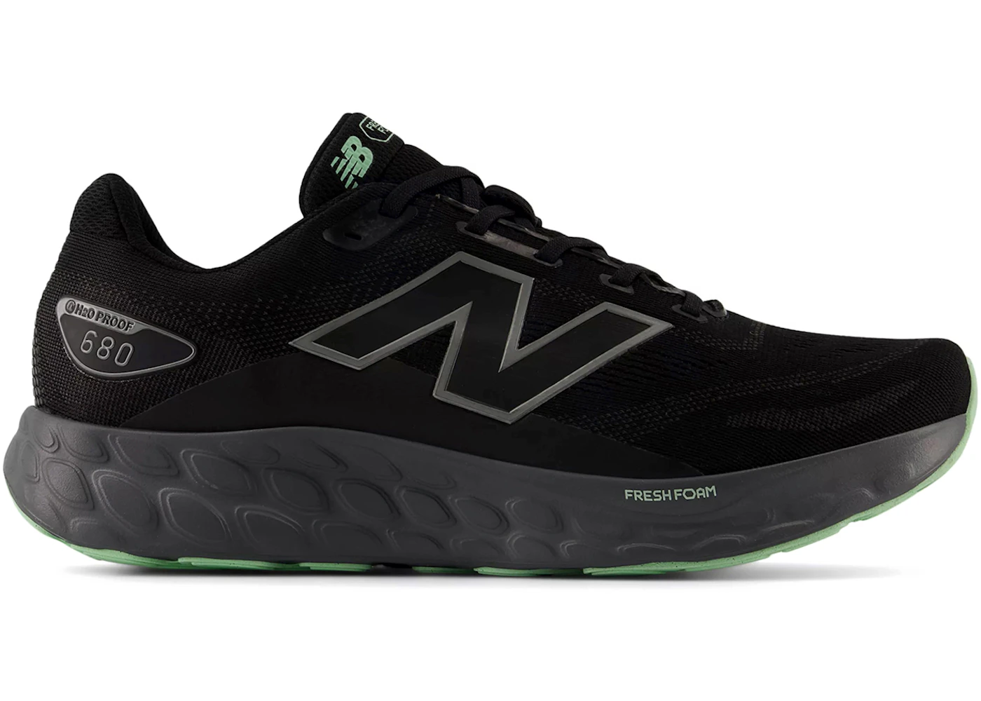 New Balance Fresh Foam 680v8 Waterproof Black Lab Green