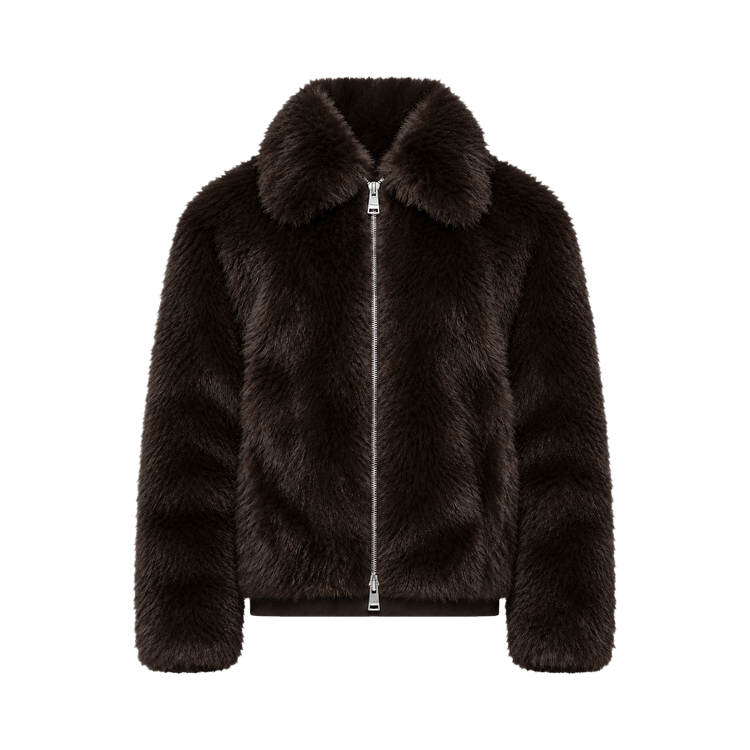 PURPLE BRAND Faux Fur Shawl Jacket 'Brown'
