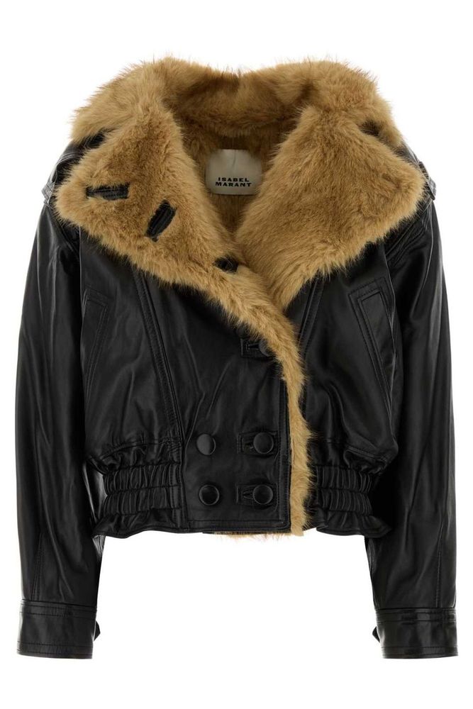 Isabel Marant Valina Faux Fur Trim Jacket