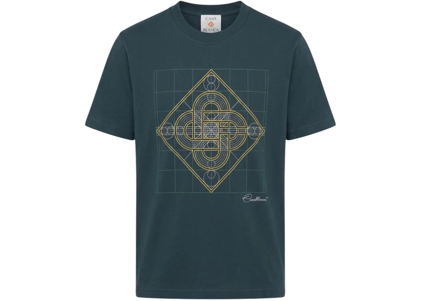 Casablanca Sacree CC Printed Classic T-shirt Teal