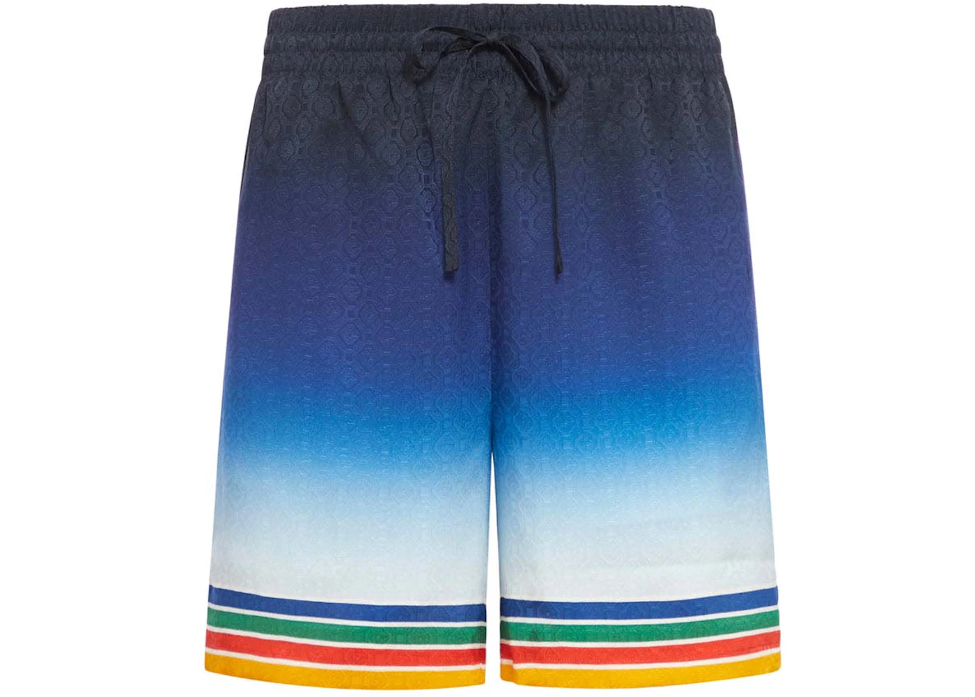 Casablanca Rainbow Monogram Silk Shorts Blue/Multi