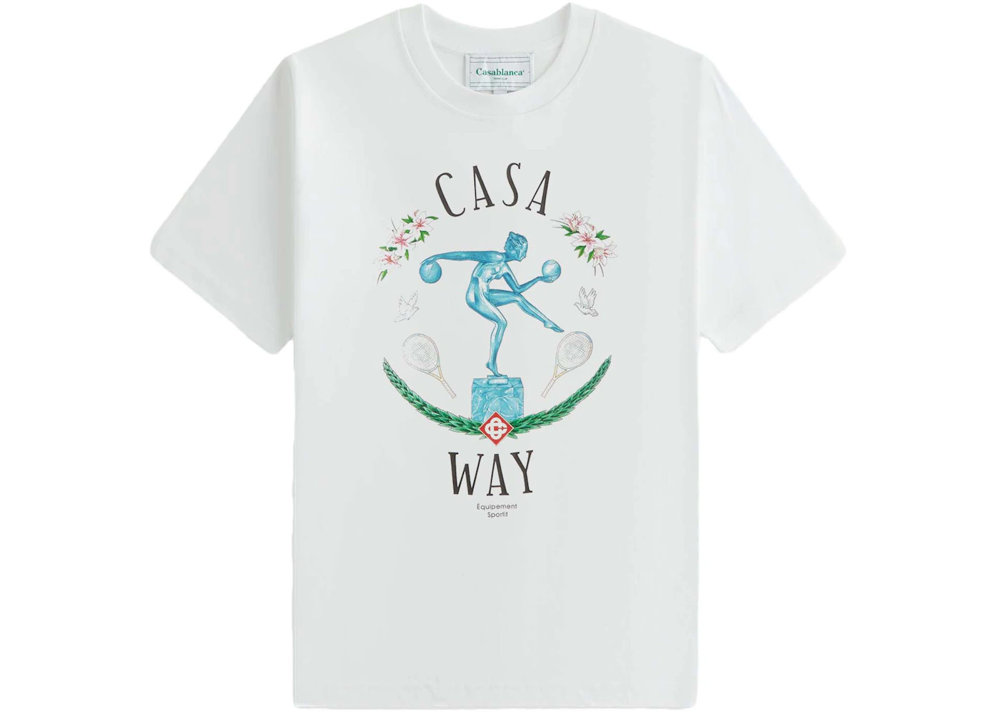 Casablanca Statue En Marbe Printed T-Shirt White