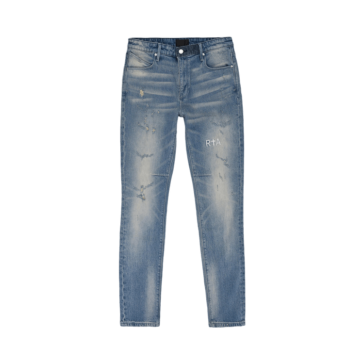 RtA Light Wash Distressed Skinny Jeans 'Blue'