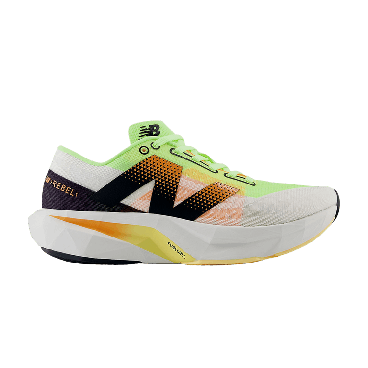 New Balance FuelCell Rebel v4 2E Wide 'White Bleached Lime Glo'