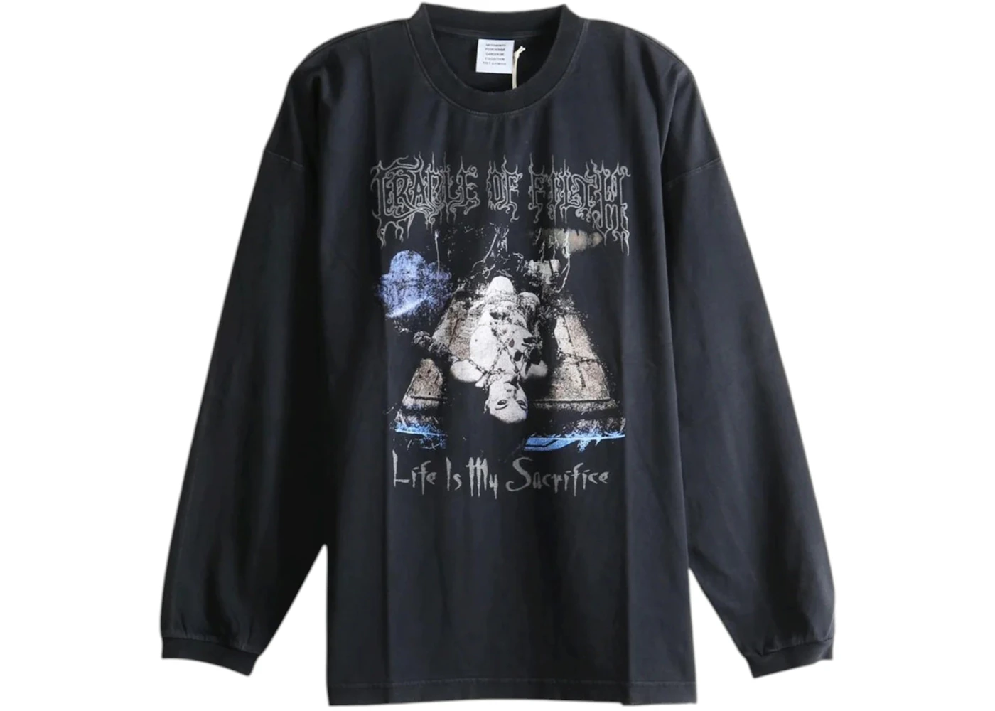 Vetements COF Sacrifice Longsleeve Top Washed Black