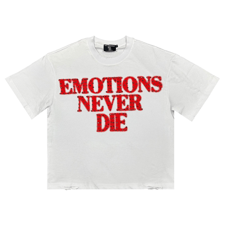 Mixed Emotion Rhinestone Tee 'White/Red'
