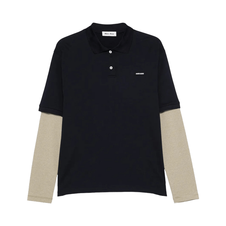 Miu Miu Jersey Layers Polo 'Blu/Oliva'