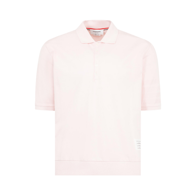 Thom Browne Overdyed 4 Bar Short-Sleeve Rib Cuff Polo 'Light Pink'