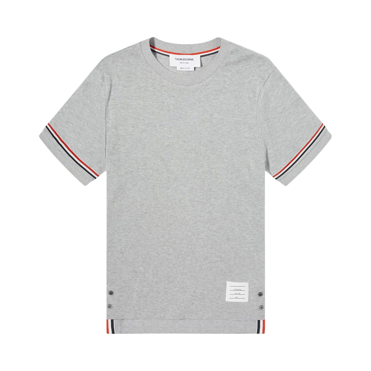 Thom Browne RWB Stripe Rib Cuff Tee 'Medium Grey'