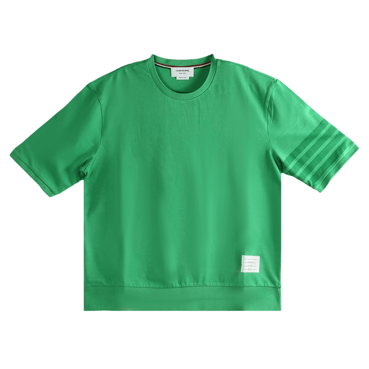 Thom Browne Garment Dyed Rib Cuff Tee 'Light Green'