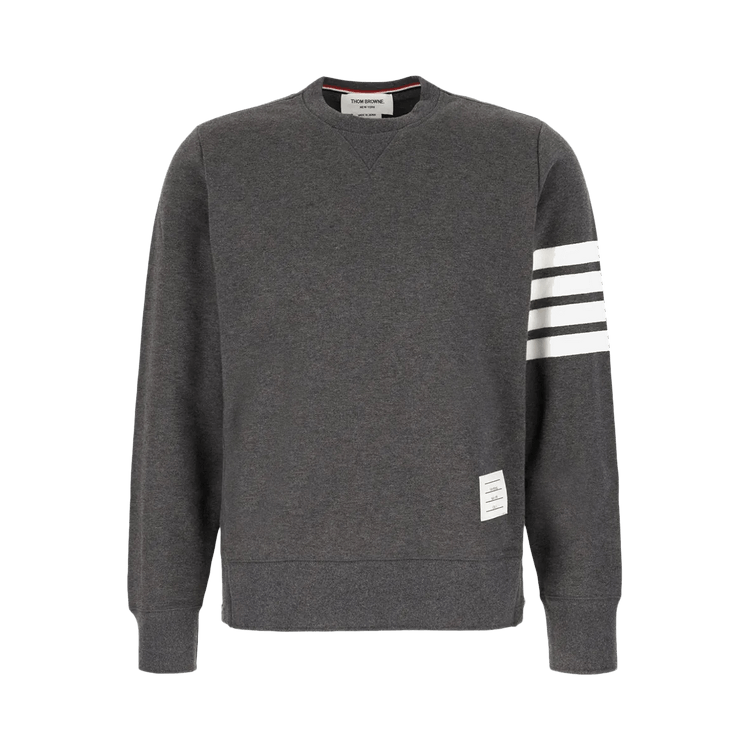 Thom Browne Classic Sweatshirt In Classic Loopback with Engineered 4 Bar 'Dark Grey'